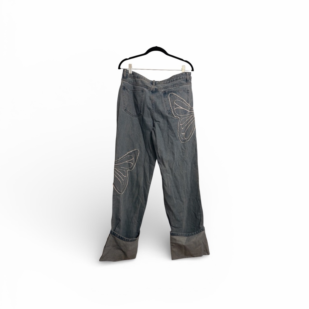 Finesse Women's blue Jeans with Butterfly Design vintage inspired - Picture 2 of 3